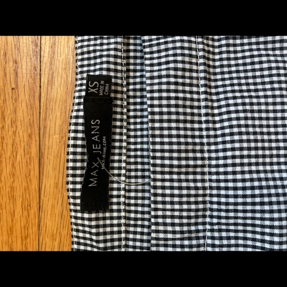 Max Jeans | Black&White Gingham Billow sleeve Top - Picture 6 of 10
